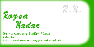 rozsa madar business card